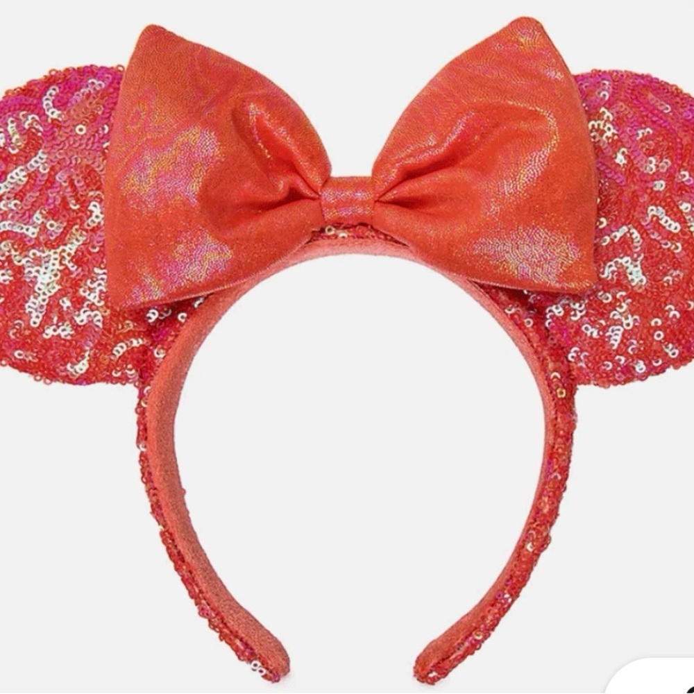 Disney Sequin Minnie Mouse Ears Headband - Coral